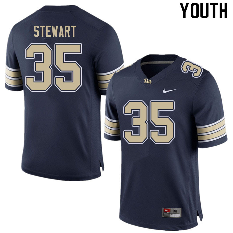 Youth #35 Isaiah Stewart Pitt Panthers College Football Jerseys Sale-Home Navy